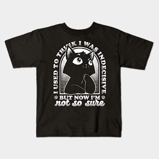 Indecisive Cat - Thinking Cute Gift Kids T-Shirt by Studio Mootant